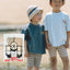 Kids half leggings【red×brown】