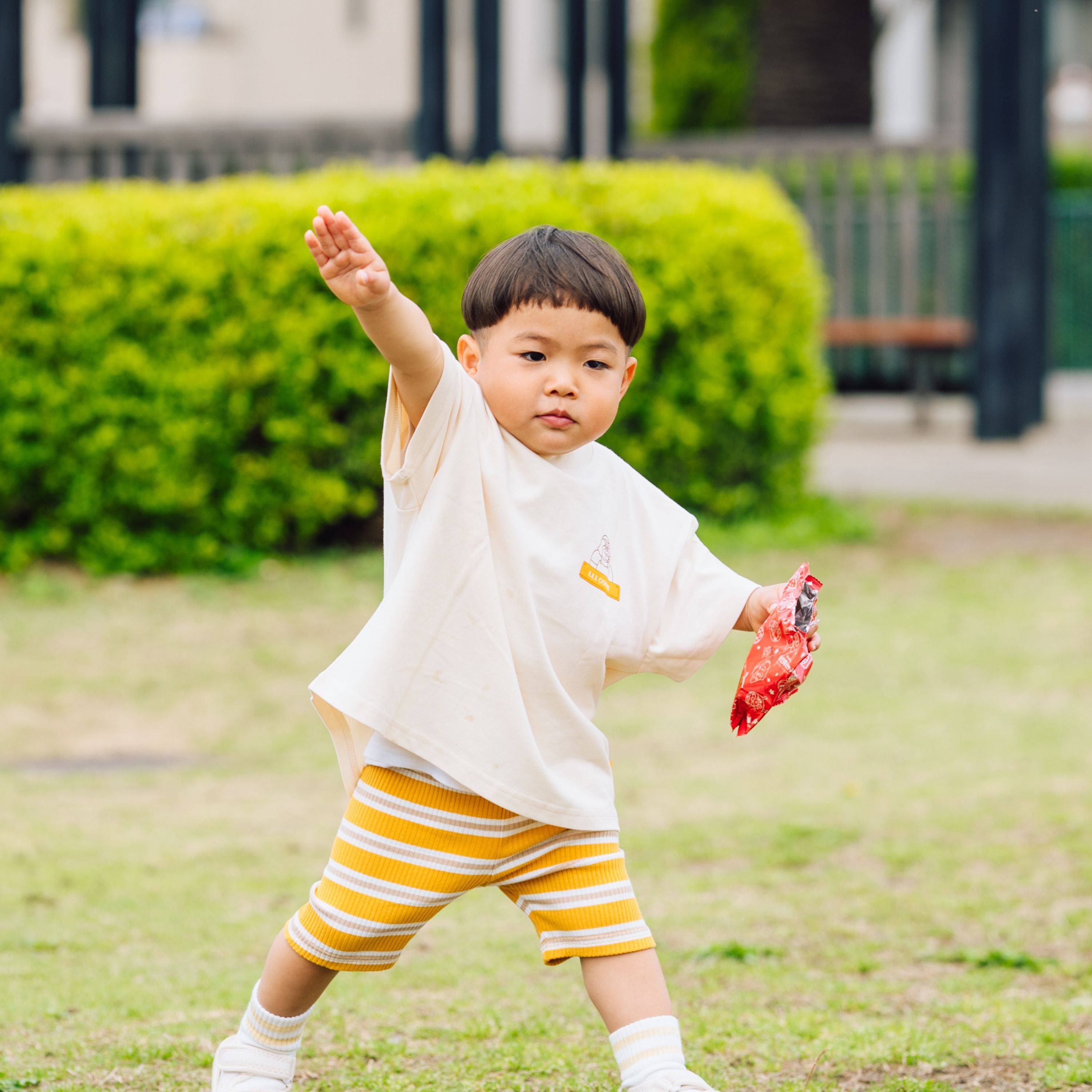 Kids half leggings【red×mustard】 – カッコイー