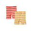 Kids half leggings【red×mustard】
