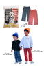 Kids long pants 【 red × navy 】