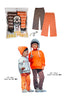 Kids long pants 【 brown × orange 】