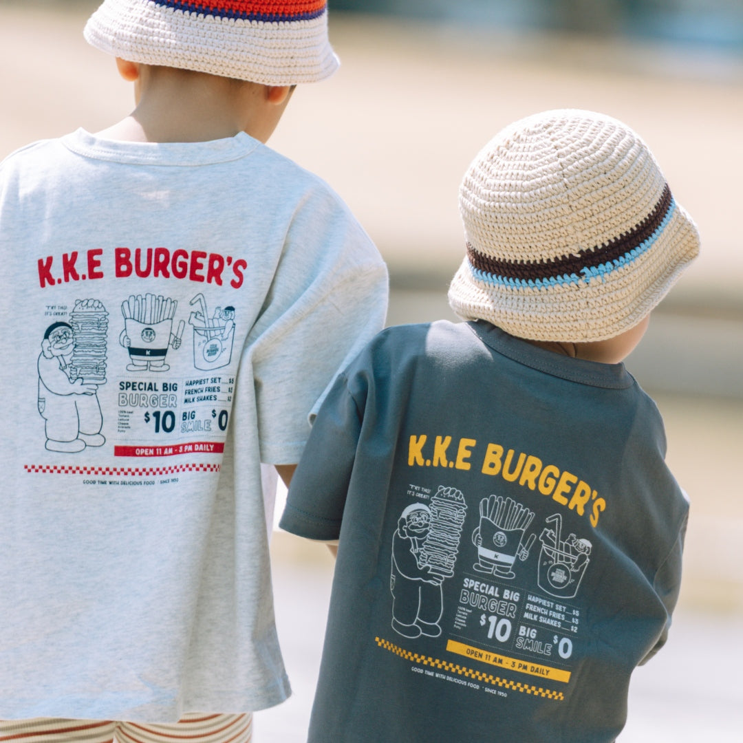K.K.E burger s/s tshirts 【charcoal】 – カッコイー